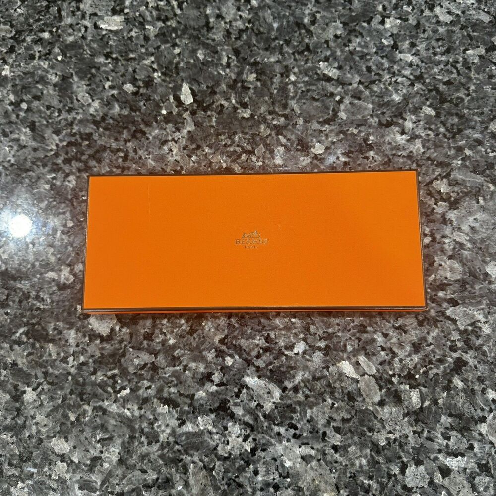 Hermes Orange Rectangular Shopping Tissue Paper Authentic *Empty Box* 10 x 4 x 2